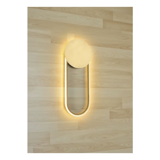 Arandela Sindora Metal Dourado Fosco 16 watts 3000K 460x180x37mm DCB01607