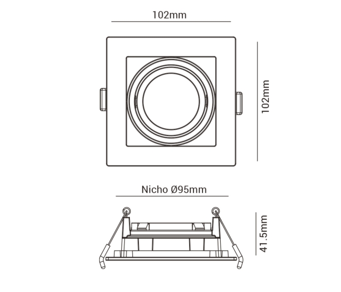 Spot Embutir Opus LED Dicróica MR16 Branco 102x102mm OPS 80297