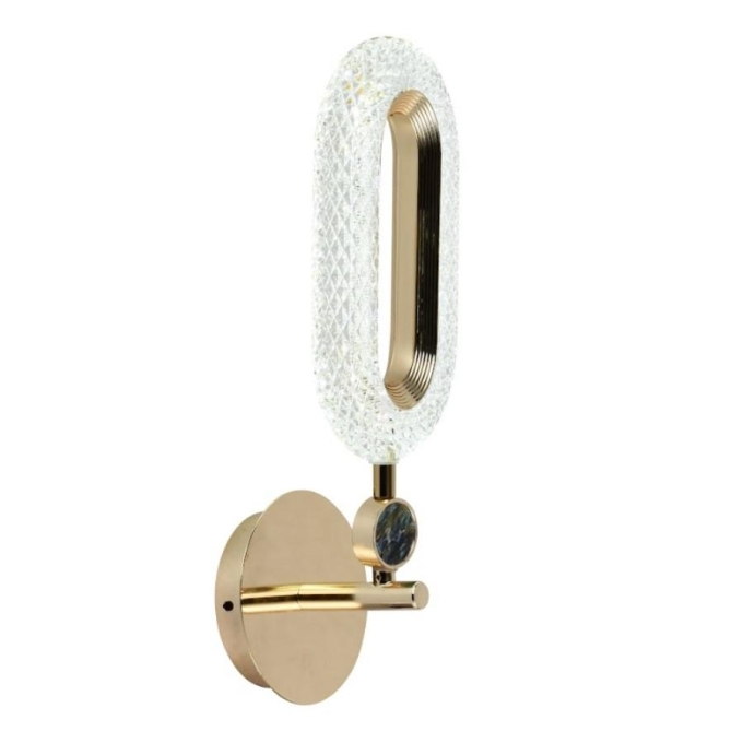Arandela Sindora Metal Dourado e Acrílico 7 watts 3000K 380x170mm DCB00764