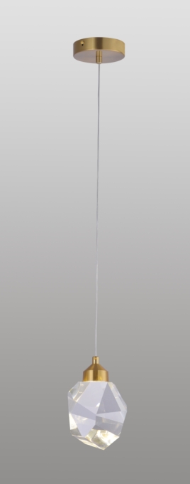 Pendente Sindora Metal Rosê e Cristal 5 watts 3000K Ø100mm DCD02121