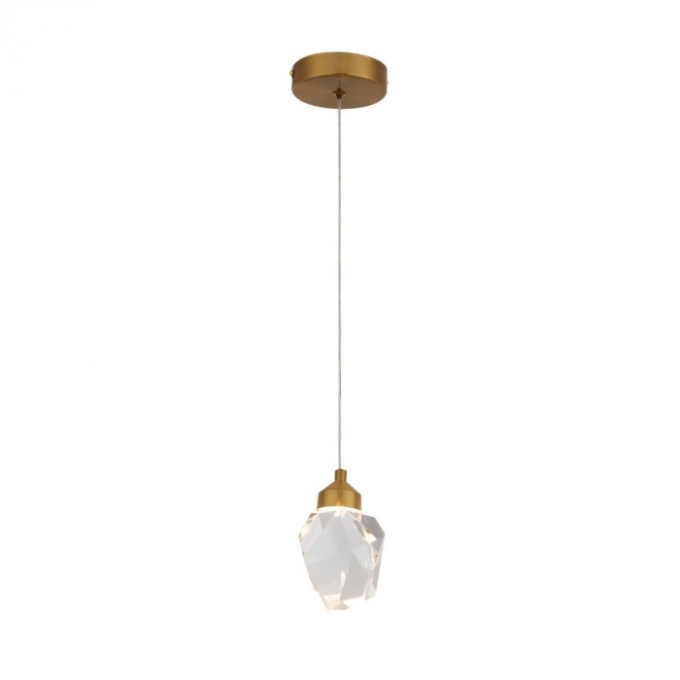 Pendente Sindora Metal Dourado e Cristal 5 watts 3000K Ø100mm DCD02103