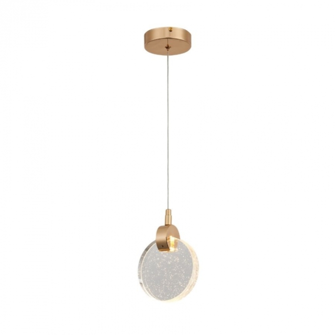 Pendente Sindora Metal Dourado e Cristal 5 watts 3000K Ø130mm QD05112