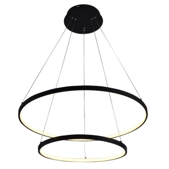 Pendente Sindora Metal Preto 45 watts 3000K Ø600/400mm DCD015070