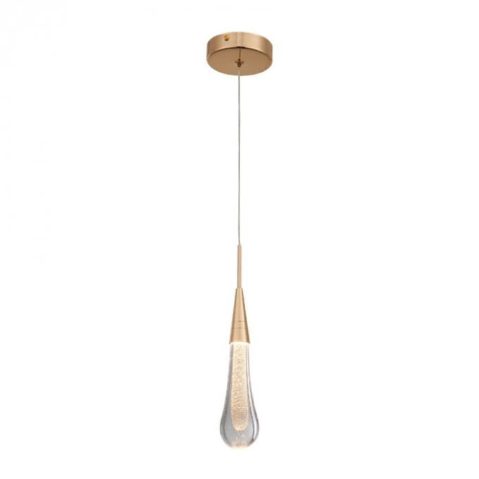 Pendente Sindora Metal Dourado e Cristal 5 watts 3000K Ø50x200mm DCD02104