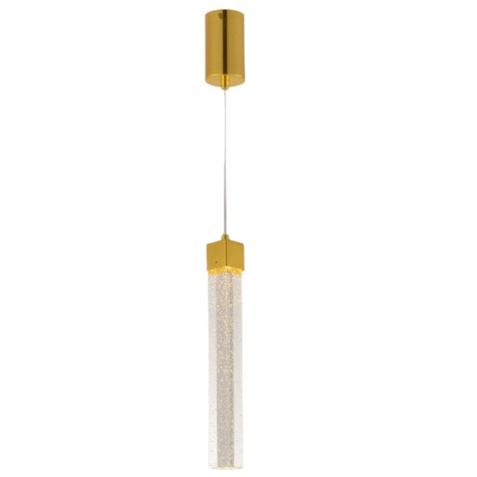 Pendente Sindora Metal Dourado e Cristal 5 watts 3000K Ø35x500mm DCD02037