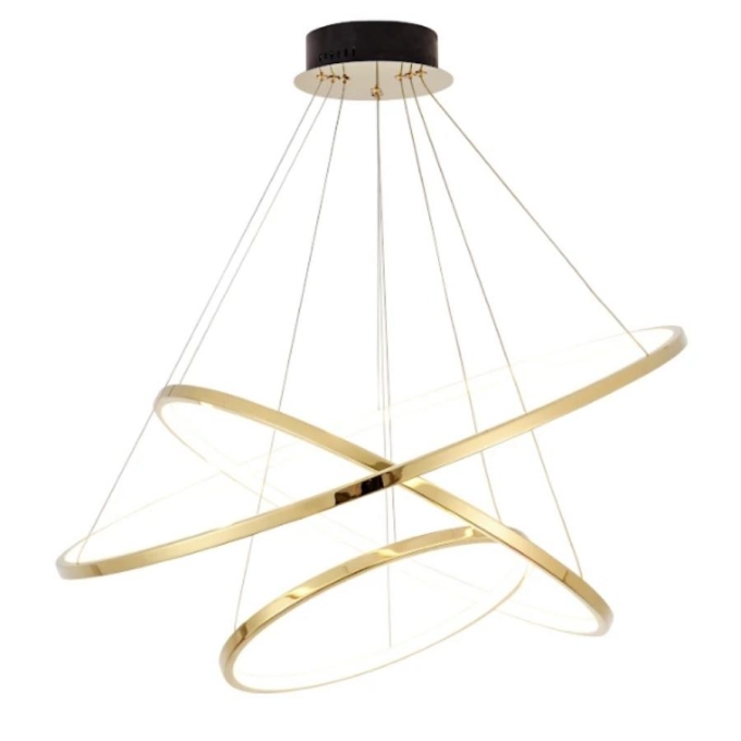 Pendente Sindora Inox Dourado 55 watts 3000K Ø800/600/400mm  DCD01254