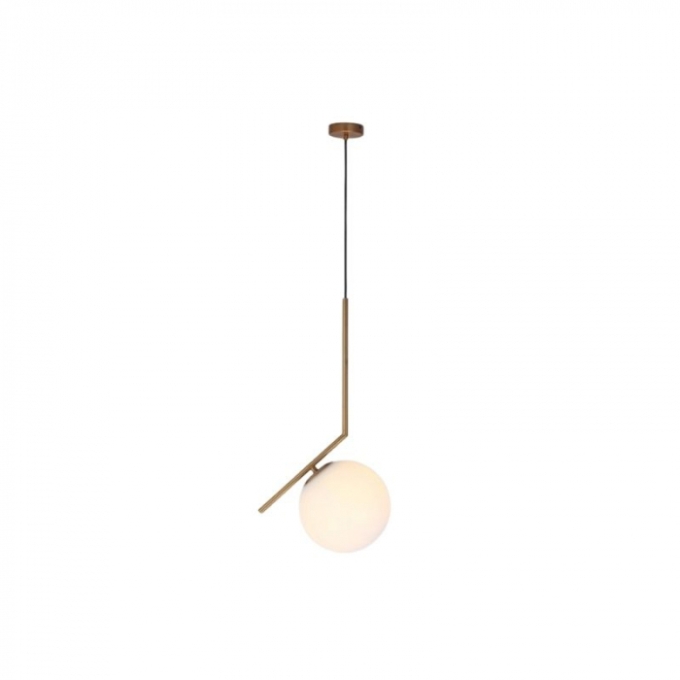 Pendente Sindora Metal Bronze e Vidro Branco 1L E27 450x290mm DCD02021