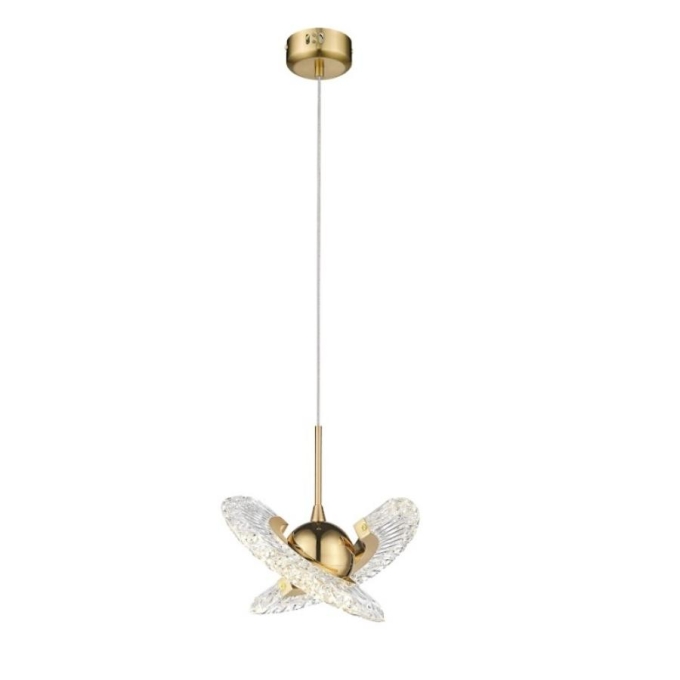 Pendente Sindora Metal Dourado e Acrílico 6 watts 3000K Ø180mm QD05191