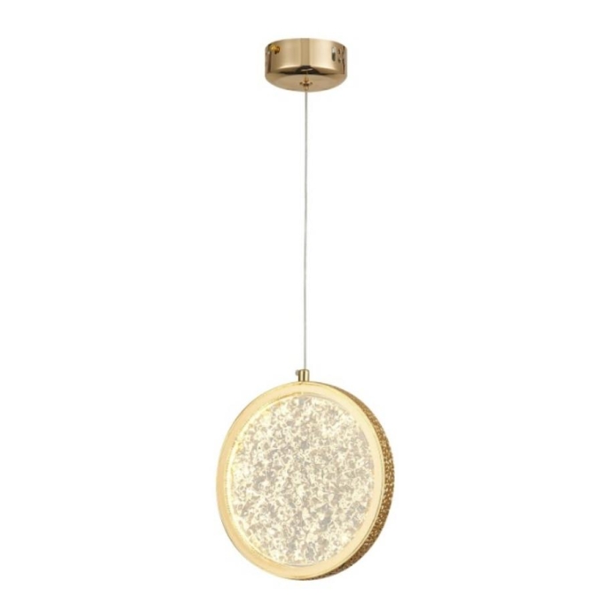 Pendente Sindora Metal Dourado e Cristal 5 watts 3000K Ø200mm DCD02117