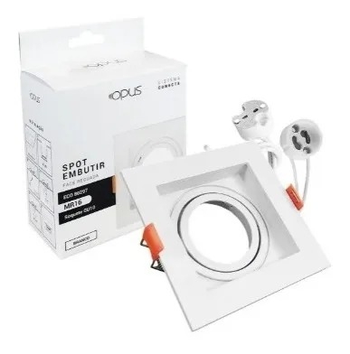 Spot Embutir Opus LED Dicróica MR16 Branco 102x102mm OPS 80297