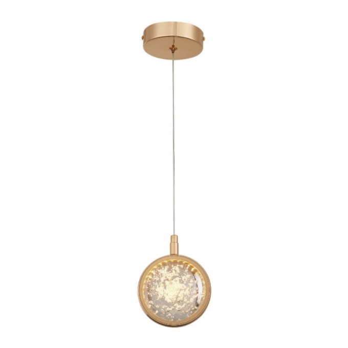 Pendente Sindora Metal Dourado e Cristal 6 watts 3000K Ø120mm QD05108