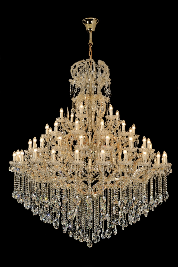 Lustre Sindora Metal Cromado e Cristal 66L E14 Ø1600x1800mm DCD00826