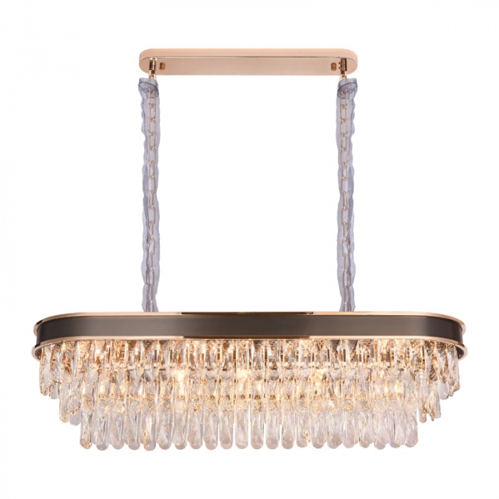 Pendente Sindora Metal Dourado e Cristal 13L E14 970x310x330mm DCD00230