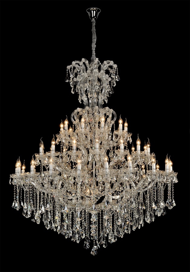 Lustre Sindora Metal Dourado e Cristal 50L E14 Ø1500x1800mm DCD00827