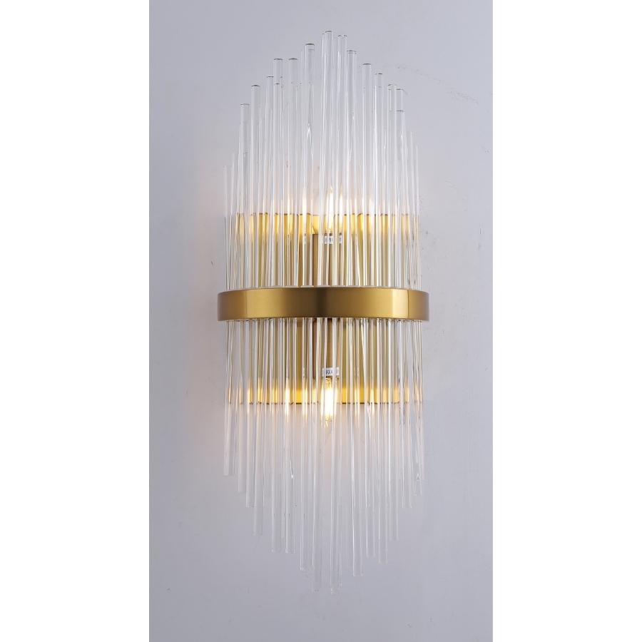 Arandela Sindora Inox Ouro Velho e Vidro 2L E14 550x220mm DCB00233
