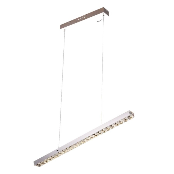 Pendente Sindora Metal e Cristal Transparente 60 watts 6000K 800x70mm DCD00136