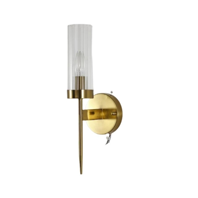 Arandela Sindora Alumínio Ouro Velho e Vidro 1L E14 410x120mm DCB00275
