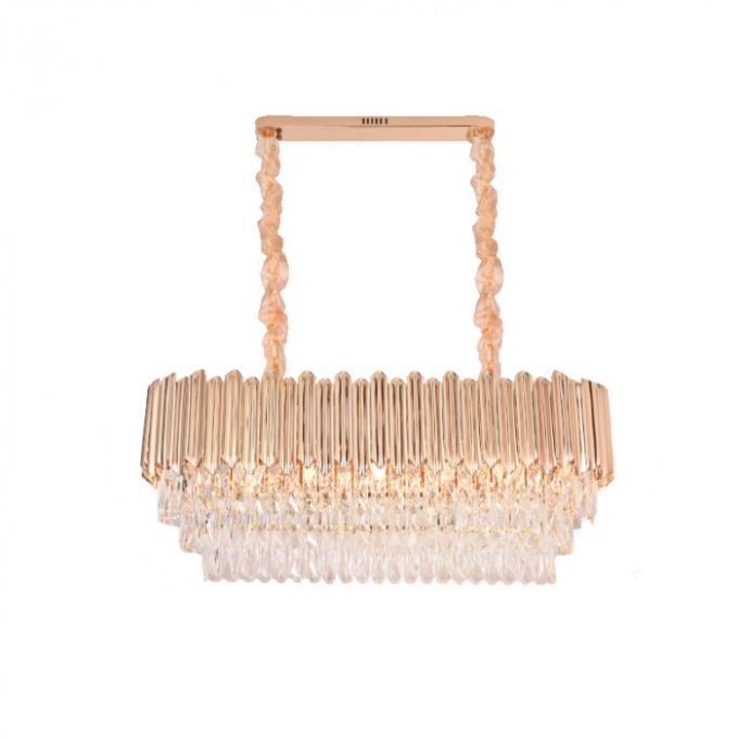 Pendente Sindora Metal Dourado e Cristal 12L E14 960x330x400mm DCD00227