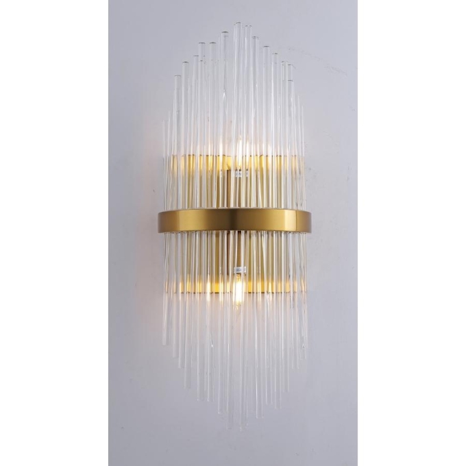 Arandela Sindora Inox Ouro Velho e Vidro 2L E14 550x220mm DCB00233