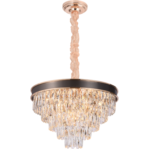 Pendente Sindora Metal Dourado e Cristal 14L E14 Ø600x400mm DCD00229