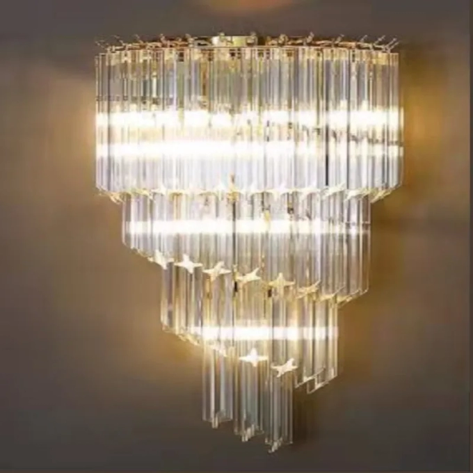 Arandela Sindora Alumínio Ouro Velho e Vidro 3L E14 430x300mm DCB00280