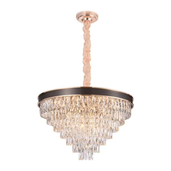 Pendente Sindora Metal Dourado e Cristal 18L E14 Ø800x520mm DCD00228
