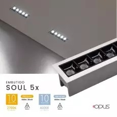 Spot Embutir Opus LED Soul 10 watts 2700K IRC90 30° IP20 144x44mm Branco Fundo Preto OPS 81317