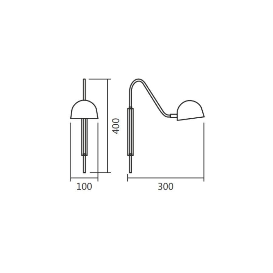 Arandela Spotline Shell 1L G9 100X300X400mm 803/1 