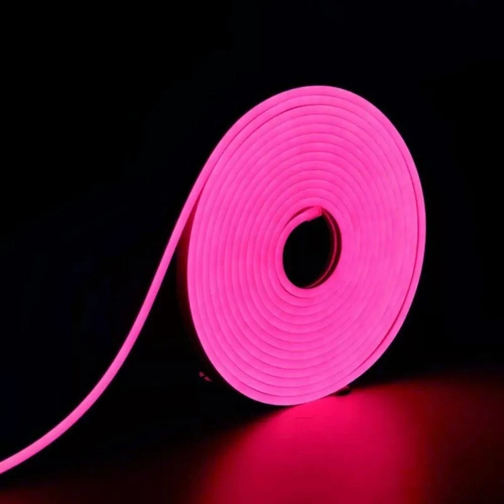Neon Flex Alpertone Rosa 8w/mt 12V 120 leds/mt IP65 6x12mm (Rolo 5 metros) 1504