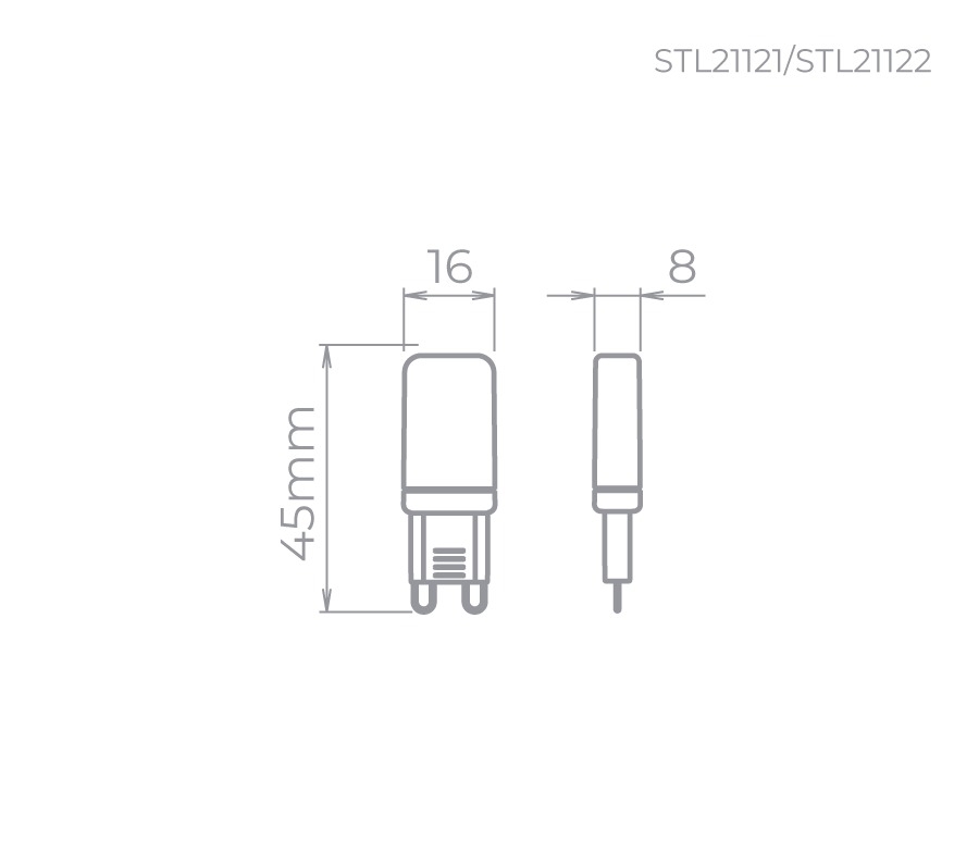 Lâmpada Led Stella Halopin G9 1,7 Watts 127V 3000K STL21121/30