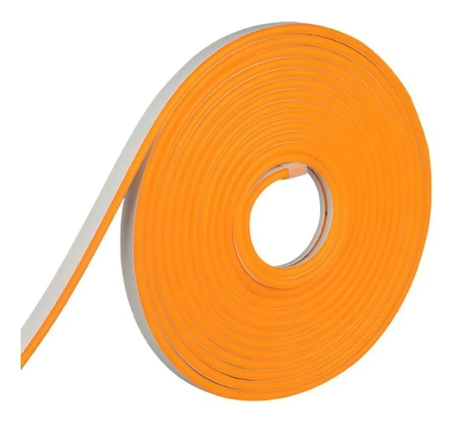 Neon Flex Alpertone Laranja 8w/mt 12V 120 leds/mt IP65 6x12mm (Rolo 5 metros) 1506