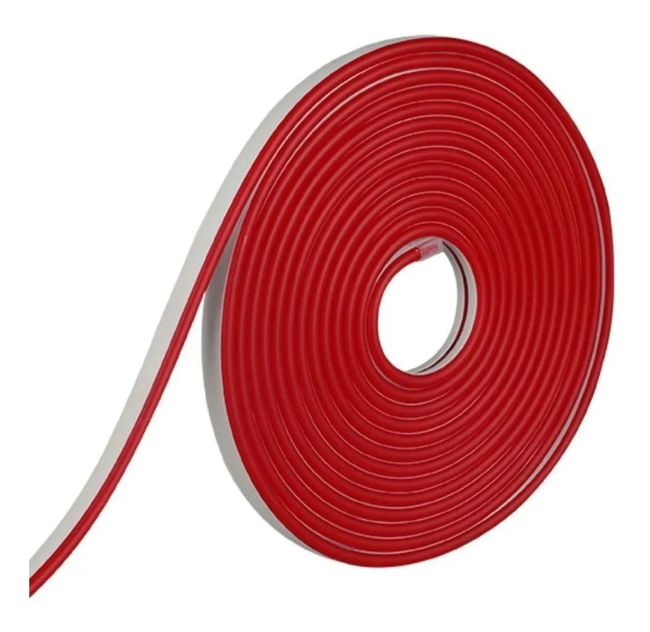 Neon Flex Alpertone Vermelho 8w/mt 12V 120 leds/mt IP65 6x12mm (Rolo 5 metros) 1503