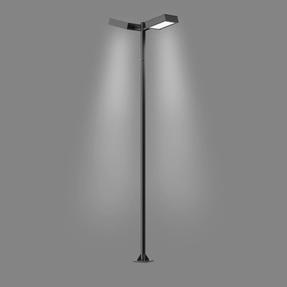 Poste Externo Ideal 02 Pétalas Quadradas 18w 3000K Aço Fosfatizado 2500mm P-83/2