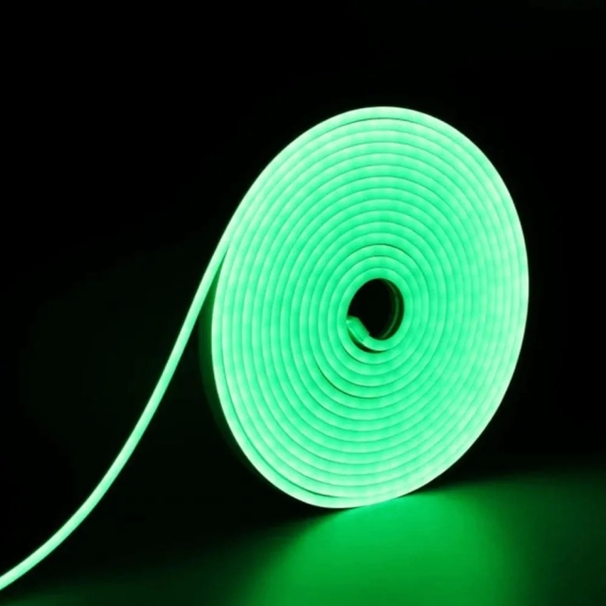 Neon Flex Alpertone Verde 8w/mt 12V 120 leds/mt IP65 6x12mm (Rolo 5 metros) 1507