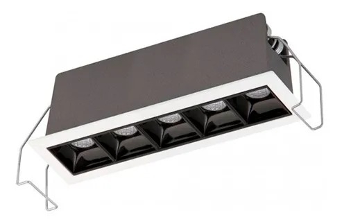 Spot Embutir Opus LED Soul 10 watts 4000K IRC90 30° IP20 144x44mm Branco Fundo Preto OPS 81355