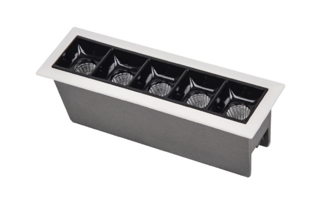 Spot Embutir Opus LED Soul 10 watts 4000K IRC90 30° IP20 144x44mm Branco Fundo Preto OPS 81355