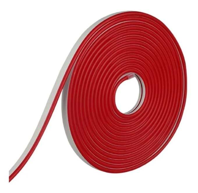 Neon Flex Alpertone Vermelho 8w/mt 12V 120 leds/mt IP65 6x12mm (Rolo 5 metros) 1503