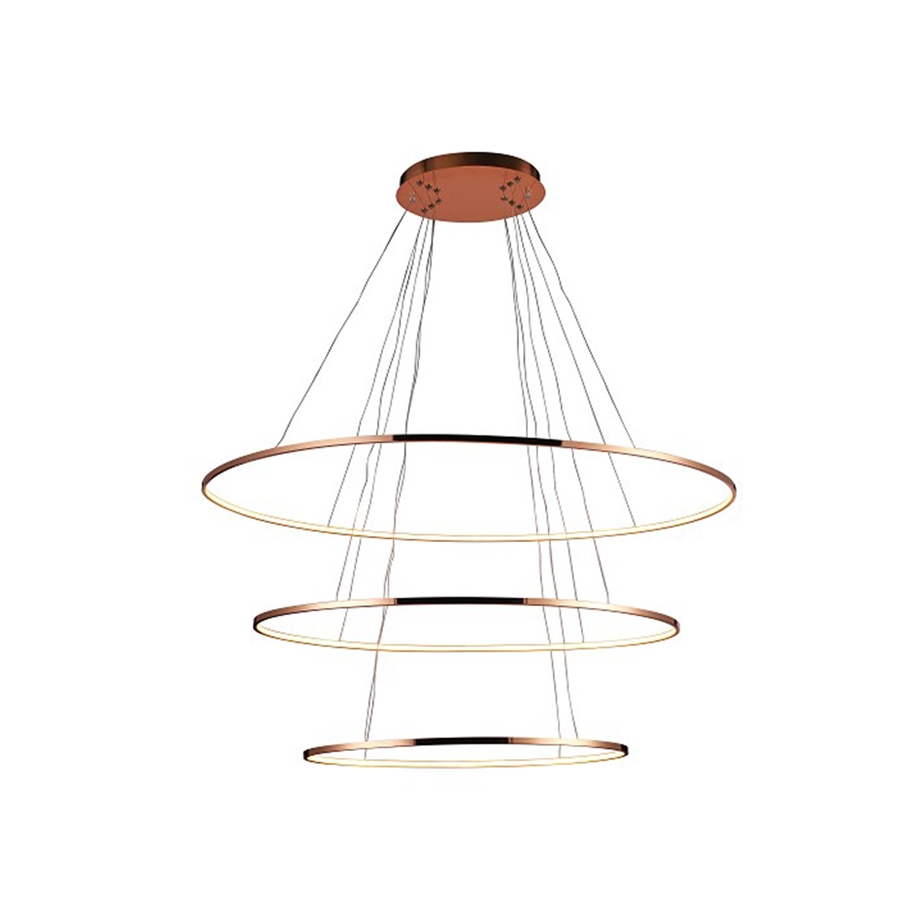 Pendente Bella Birdie Oval Rose Gold 45 watts 3000K Anéis Ø1000/800/600mm KW004EL