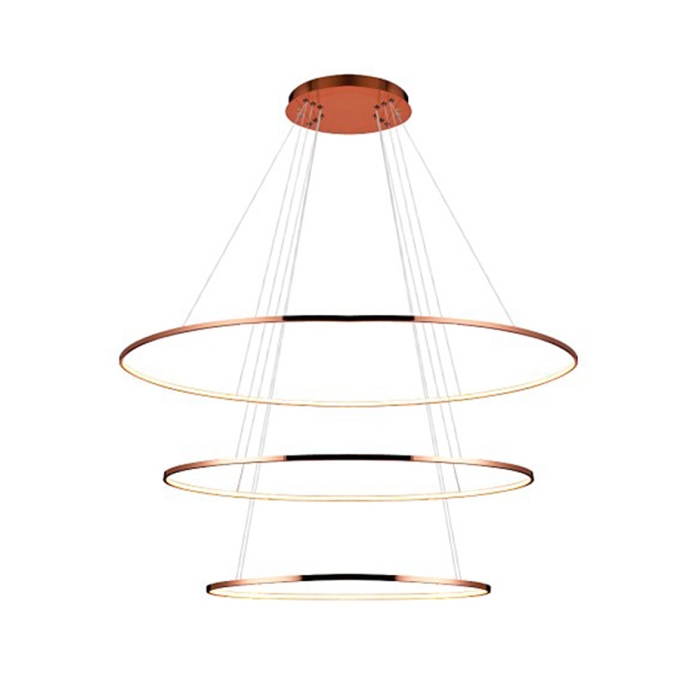 Pendente Bella Birdie Oval Rose Gold 39 watts 3000K Anéis Ø800/500/420mm KW004E 