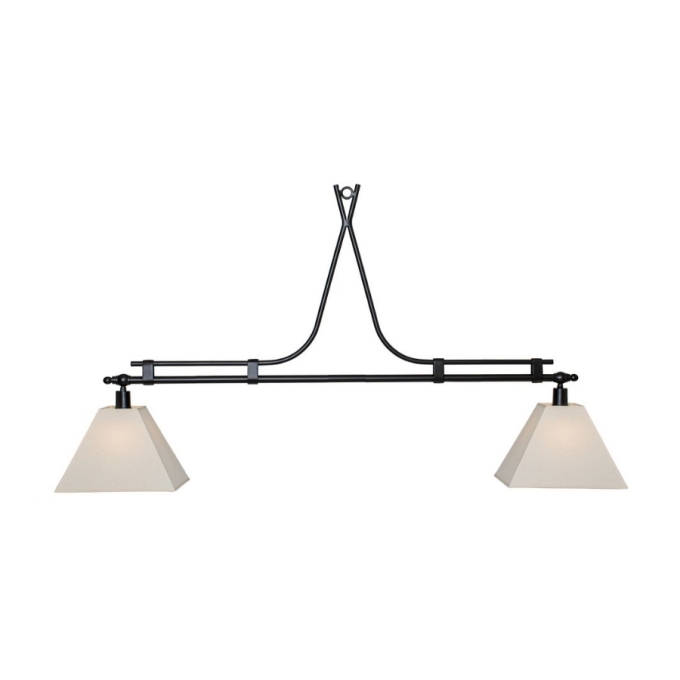 Pendente Foco Metallo Arezzo Cúpula Tecido 2L E27 1200x195x750mm PE 515/1