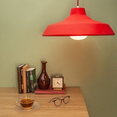 Pendente USARE Sinuca Vermelho 1L E27 Ø470x190mm 