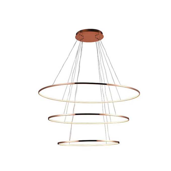 Pendente Bella Birdie Oval Rose Gold 45 watts 3000K Anéis Ø1000/800/600mm KW004EL
