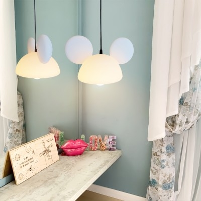 Pendente USARE Orelhas Mickey Branco 1L E27 240x410x270mm 