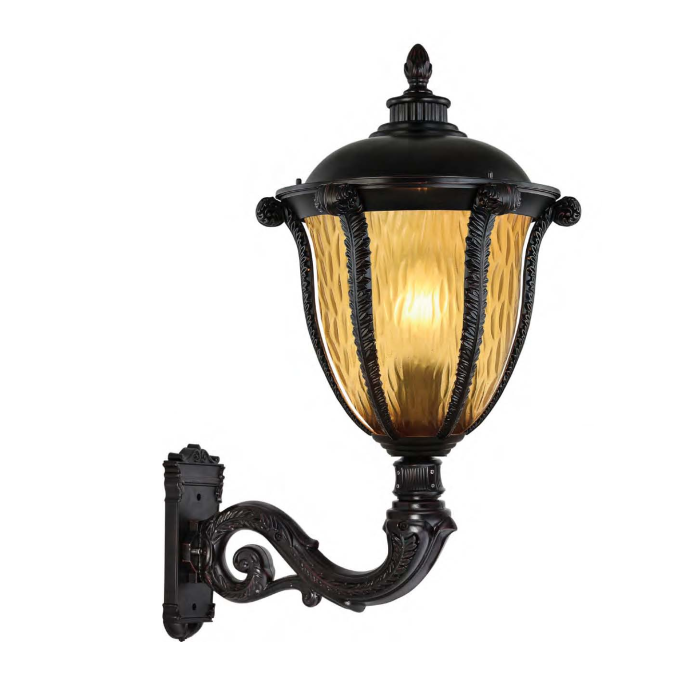 Arandela Lighting Store Colonial Alumínio e Policarbonato Âmbar 1L E27 500x660x780mm LO-1464