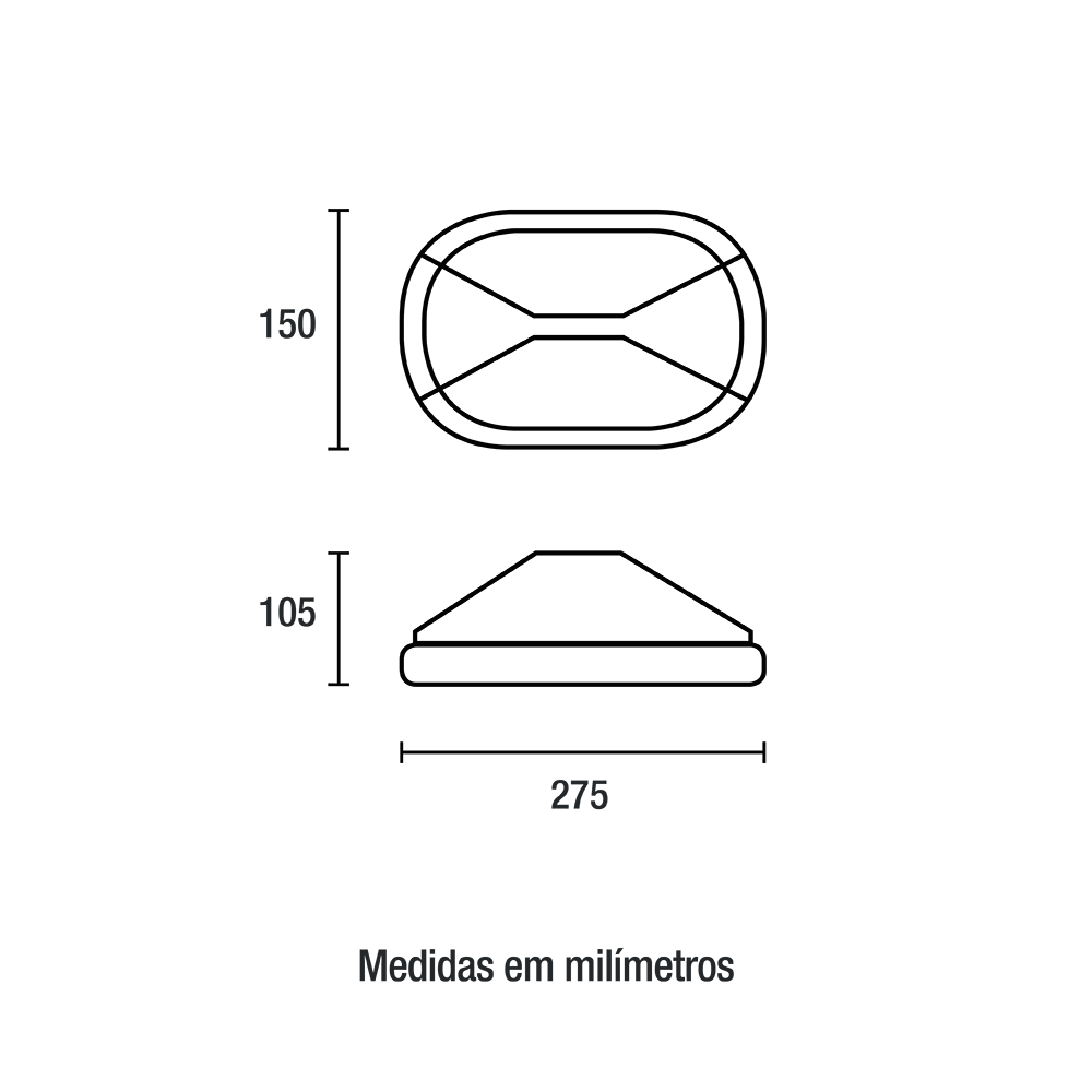 Arandela Blumenau Tartaruga Preto Alumínio e Policarbonato 1L E27 275x150x105mm 5100130-16