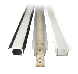 Perfil Embutido Sob Medida MK Iluminação 25x15mm (Somente Perfil) ALP03