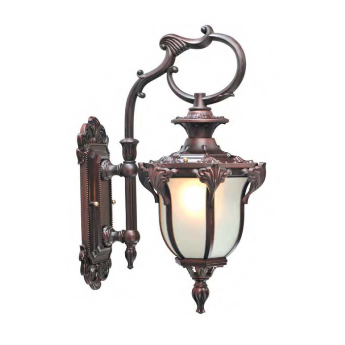 Arandela Lighting Store Colonial Alumínio Fundido e Vidro Fosco 1L E27 245x335x585mm LO-1455