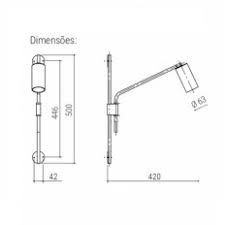 Arandela Foco Metallo Cilindro Articulada Ligação Direta 1L GU10 56x475x500mm AR 127/LD