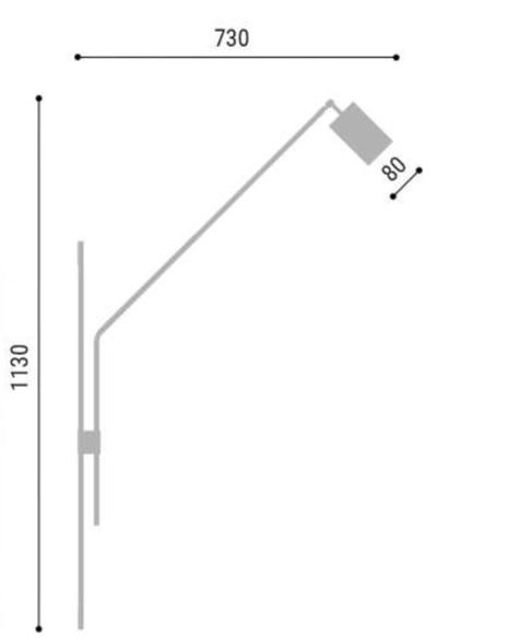 Coluna Foco Metallo Cilindro de Parede Ligação Direta 1L Dicróica Cúpula Ø80mm CO 313/LD
