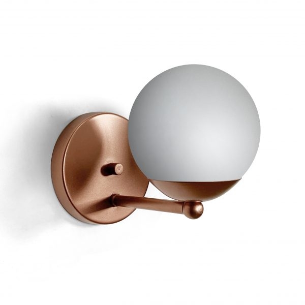 Arandela Itamonte Recte Alumínio e Vidro 1L G9 260x150mm Esfera Ø150mm 271